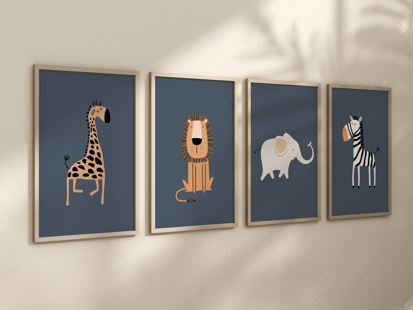 Safari Nursery Wall Prints, Boho Nursery Prints, jungle animals, navy blue, Nursery Art, animal Nursery Decor, animal prints