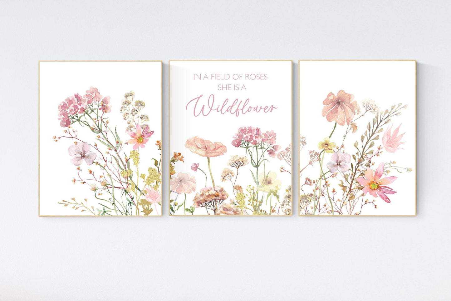 Boho Nursery wall art, Wildflower Nursery Decor, Floral Nursery, Girl Nursery Decor, flower nursery, in a flower of roses she's a wildflower