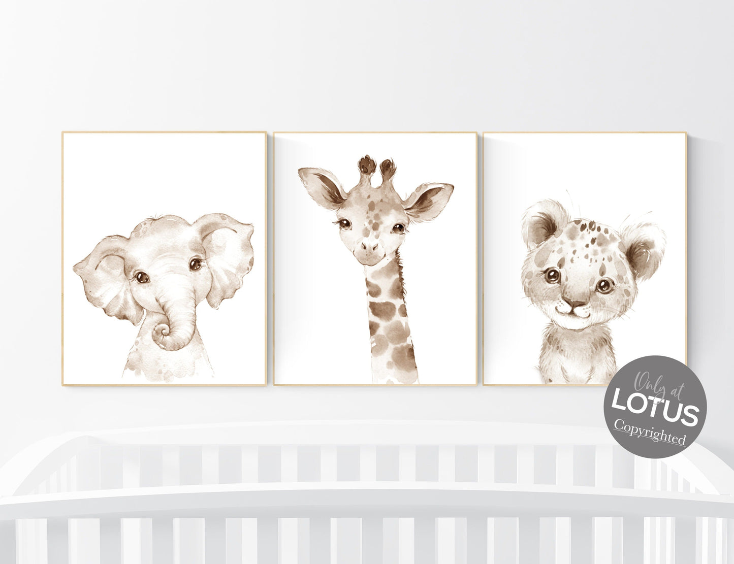 Nursery wall art animals, gray nursery, gender neutral nursery, neutral nursery, baby room decor, bear, elephant, giraffe, animal prints