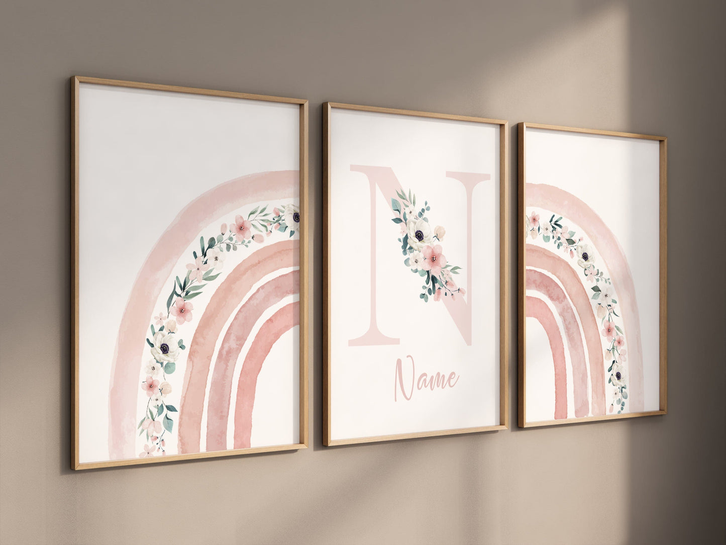 Nursery decor girl, rainbow nursery, blush pink, boho nursery, girl nursery wall art, floral nursery, blush nursery, flower nursery