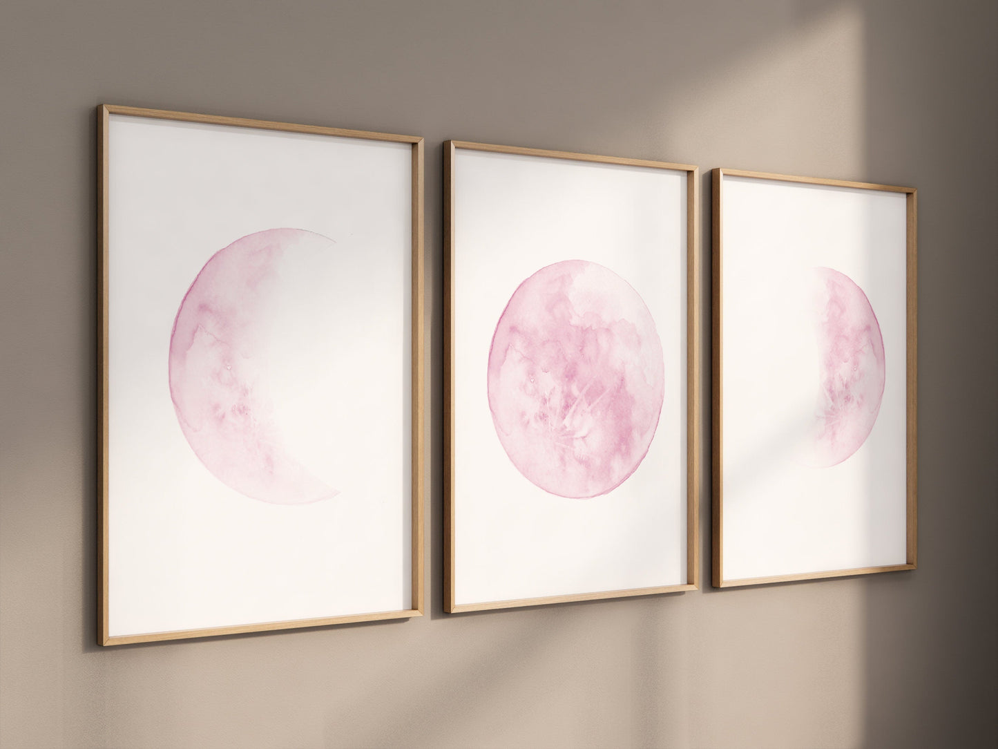 Moon wall art, Moon nursery decor, Pink nursery, Full moon print, Moon print, nursery decor girl, moon phases print, girls room decor