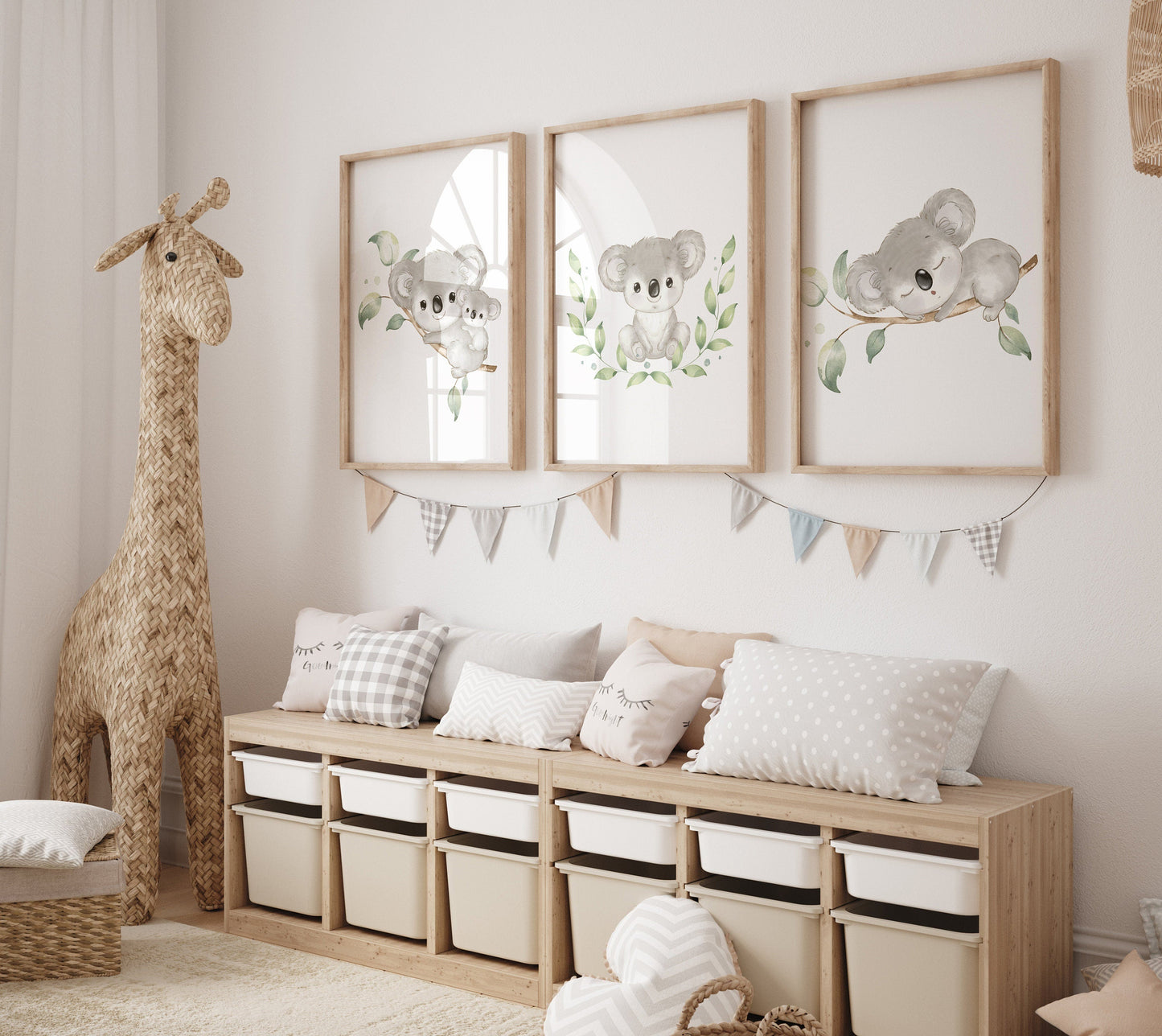 Koala nursery decor, gender neutral, koala bear prints, nursery wall art, nursery prints animals, nursery decor boy, nursery decor girl