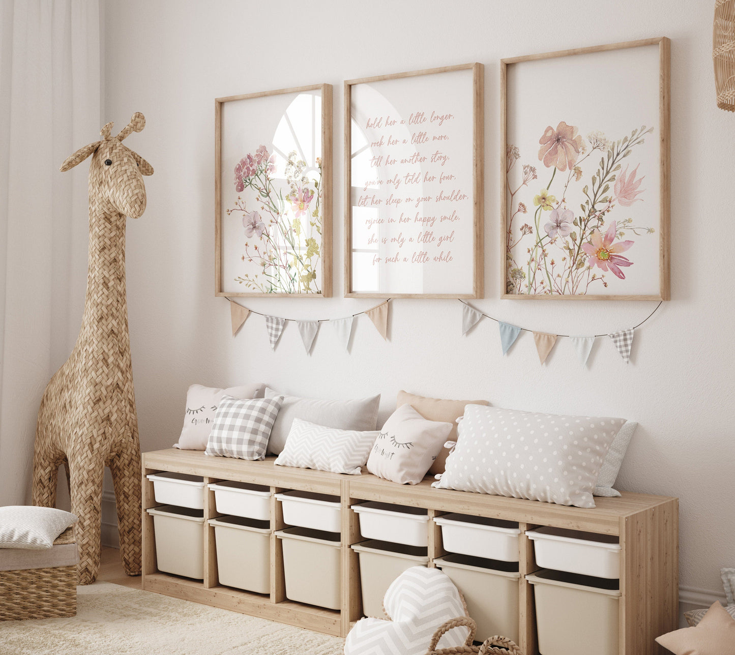Wildflower print nursery, nursery decor girl wildflower, nursery wall art girl, boho nursery wall art wildflower, flower nursery wall art