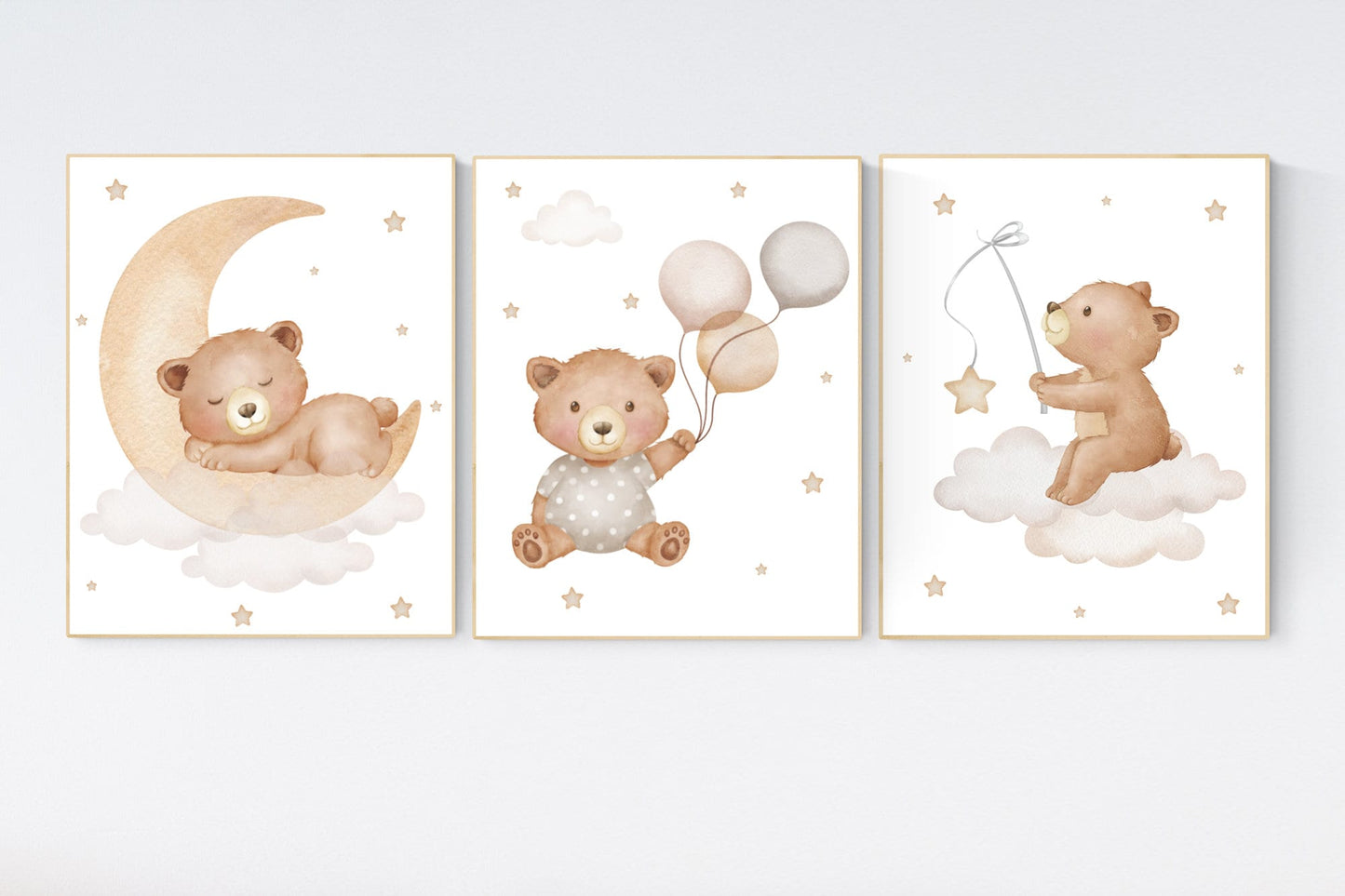 Nursery decor bear, nursery decor boy, bear nursery print, teddy bear decor, nursery wall art animals, boy nursery art, grey nursery, gray