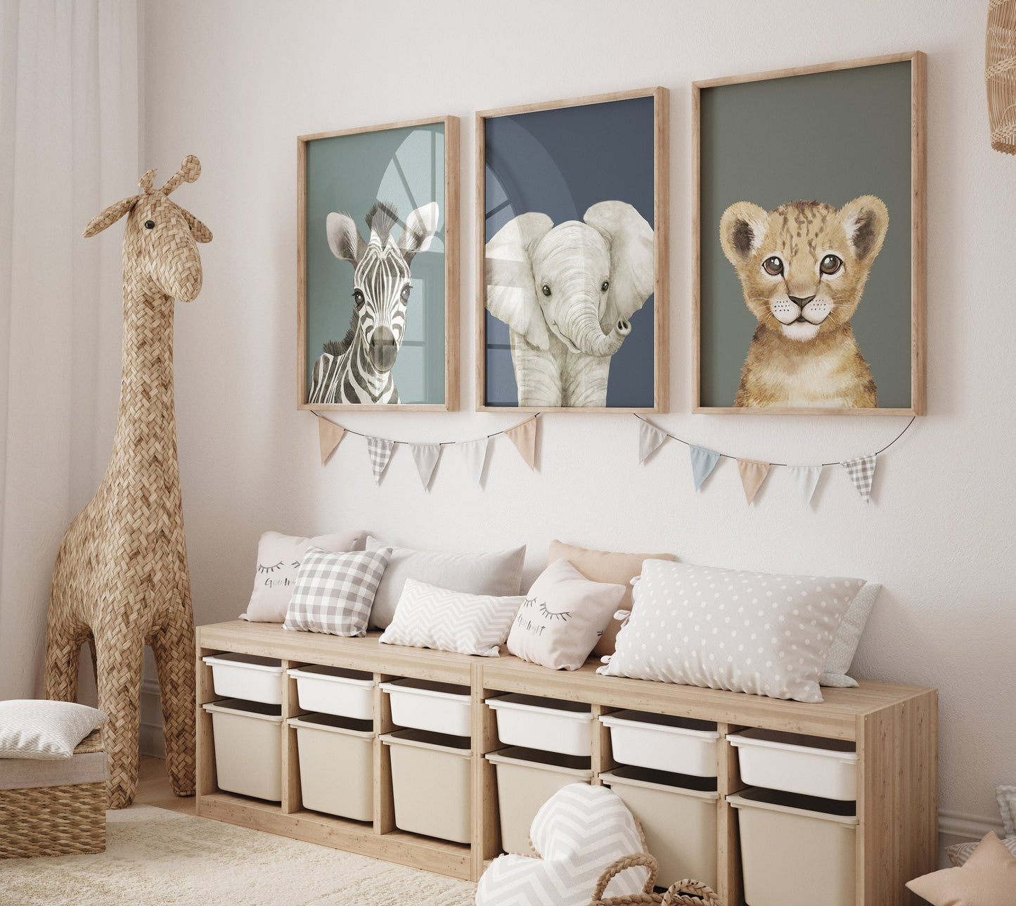 Animal Prints, Animal Nursery wall art, safari animals, Sage Green Nursery Art, animal Nursery Decor, gender neutral nursery, baby room
