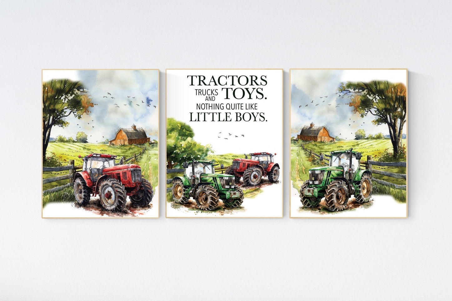 Tractor Nursery Wall Art,  Farm Nursery Decor, Tractor Trucks and Little Boys, farm nursery decor, nursery wall art