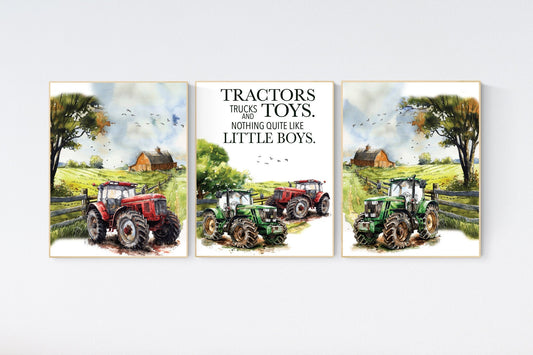 Tractor Nursery Wall Art,  Farm Nursery Decor, Tractor Trucks and Little Boys, farm nursery decor, nursery wall art