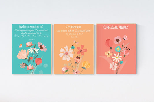 Boho Nursery wall art, Wildflower Nursery Decor, Floral Nursery, Girl Nursery Decor, vintage flower nursery, bible verse, christian wall art