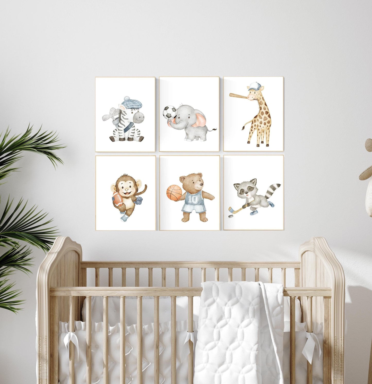 Sports nursery decor, Baby Animals Sport, Baby boy sports nursery, Safari nursery decor, football nursery, baseball nursery, golf nursery
