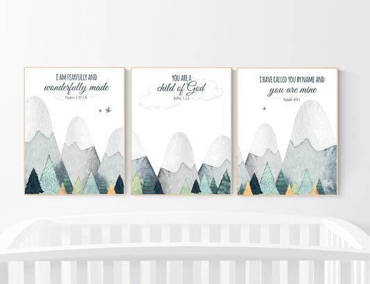 Nursery decor boy mountain, adventure nursery, adventure theme nursery, gender neutral, bible nursery, verse nursery, scripture print