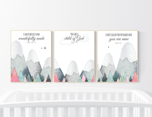 Nursery decor girl mountain, adventure nursery, adventure theme nursery, bible nursery, verse nursery, scripture print, christian print