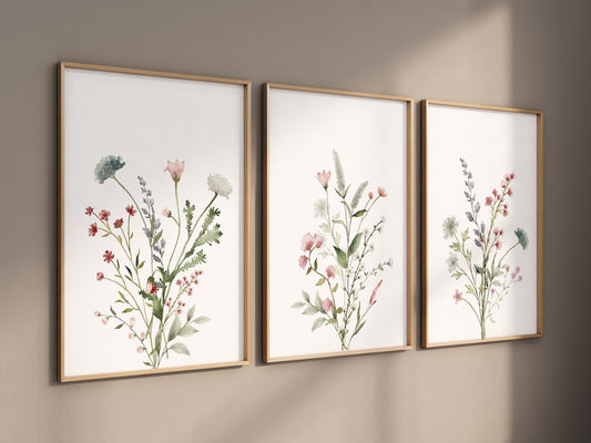 Boho Nursery wall art, Wildflower Nursery Decor, Floral Nursery, Girl Nursery Decor, vintage flower nursery, Botanical Print, home decor