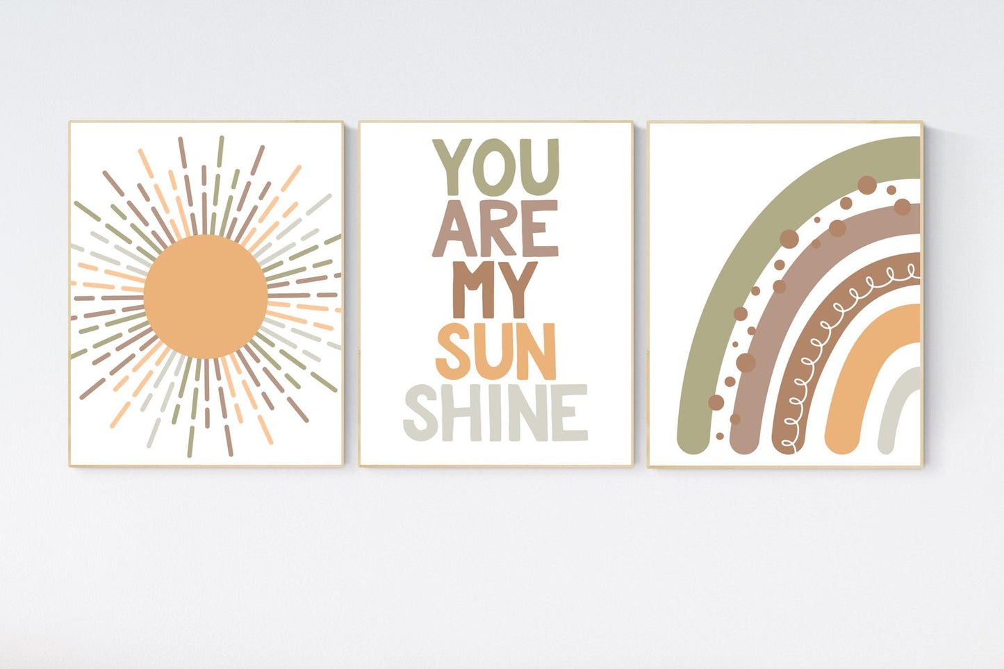 Boho Nursery, rainbow nursery, earth colors, Nursery decor gender neutral, moon nursery, Abstract Art, sun nursery, Mid Century Print
